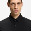 Slim-fit shirt in a performance-stretch cotton blend