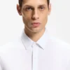 Slim-fit shirt in a performance-stretch cotton blend