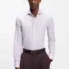 Slim-fit shirt in a structured cotton blend
