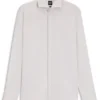 Slim-fit shirt in a structured cotton blend