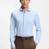 Slim-fit shirt in a wrinkle-resistant cotton blend
