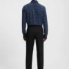 Slim-fit shirt in abstract-print poplin