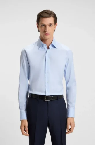 Slim-fit shirt in an Italian cotton blend