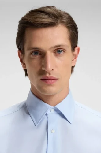 Slim-fit shirt in an Italian cotton blend