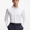 Slim-fit shirt in an Italian-made cotton blend