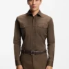 Slim-fit shirt in an Italian-made cotton blend