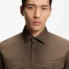 Slim-fit shirt in an Italian-made cotton blend