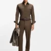 Slim-fit shirt in an Italian-made cotton blend