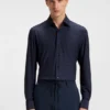 Slim-fit shirt in brushed performance-stretch flannel