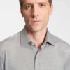 Slim-fit shirt in brushed performance-stretch flannel