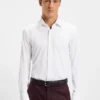 Slim-fit shirt in brushed stretch flannel