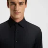 Slim-fit shirt in brushed stretch flannel