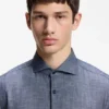 Slim-fit shirt in cotton and linen