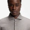 Slim-fit shirt in cotton and linen