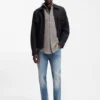 Slim-fit shirt in cotton and linen