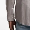 Slim-fit shirt in cotton and linen
