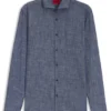 Slim-fit shirt in cotton and linen