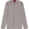 Slim-fit shirt in cotton and linen