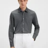 Slim-fit shirt in cotton-blend jacquard
