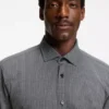Slim-fit shirt in cotton-blend jacquard