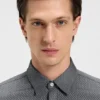 Slim-fit shirt in cotton-blend jacquard