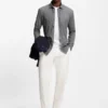 Slim-fit shirt in cotton-blend jacquard