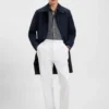 Slim-fit shirt in cotton-blend jacquard