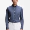 Slim-fit shirt in cotton-blend poplin