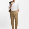 Slim-fit shirt in cotton-blend poplin