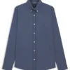 Slim-fit shirt in cotton-blend poplin