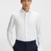 Slim-fit shirt in cotton-piqué jersey