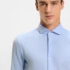 Slim-fit shirt in cotton-piqué jersey