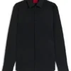 Slim-fit shirt in cotton with a stacked-logo jacquard