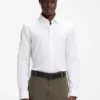 Slim-fit shirt in dobby cotton