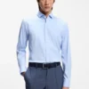 Slim-fit shirt in easy-iron cotton-blend poplin