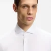 Slim-fit shirt in easy-iron cotton-blend poplin