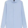 Slim-fit shirt in easy-iron cotton-blend poplin