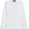 Slim-fit shirt in easy-iron cotton-blend poplin