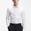 Slim-fit shirt in easy-iron cotton poplin Slim-fit shirt in easy-iron cotton poplin