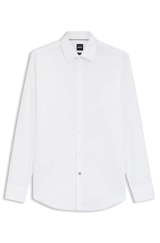 Slim-fit shirt in easy-iron cotton poplin Slim-fit shirt in easy-iron cotton poplin
