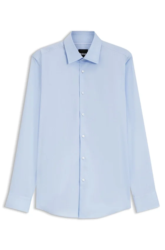 Slim-fit shirt in easy-iron cotton poplin Slim-fit shirt in easy-iron cotton poplin