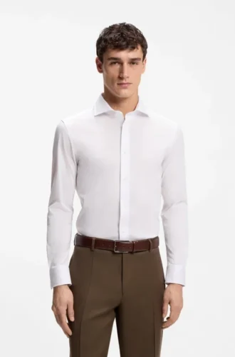 Slim-fit shirt in Italian-made cotton