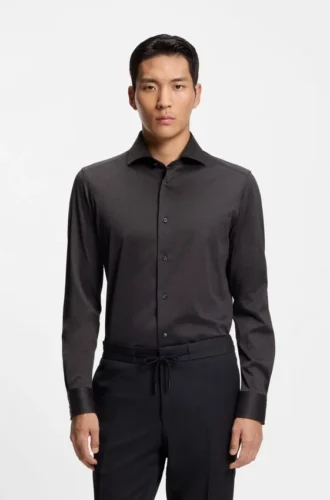 Slim-fit shirt in Italian-made cotton