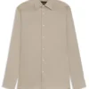 Slim-fit shirt in Italian-made cotton-blend poplin