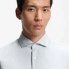 Slim-fit shirt in Italian-made cotton chambray