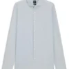 Slim-fit shirt in Italian-made cotton chambray