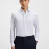 Slim-fit shirt in Italian-made performance-stretch fabric