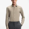 Slim-fit shirt in Italian-made performance-stretch fabric