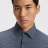 Slim-fit shirt in Italian-made performance-stretch fabric