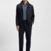 Slim-fit shirt in Italian-made performance-stretch fabric
